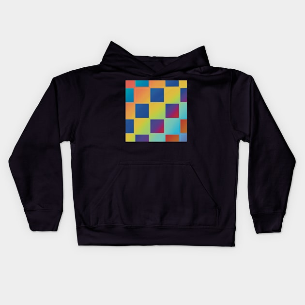 Colorful checker Kids Hoodie by Xatutik-Art